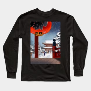 Japanese temple Asakusa in winter Long Sleeve T-Shirt